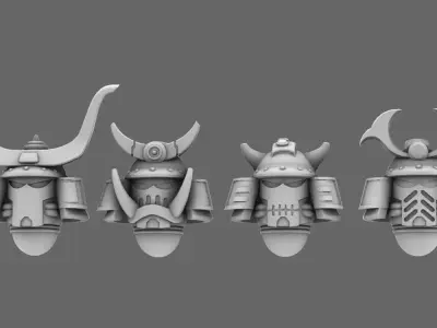 Cyber Samurai V10 Primus Samurai Helmets 3D print model