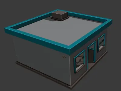 Low Poly Open and Enterable Clothes Shop Clear Windows  Free low-poly 3D model