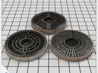 Tree Planter Grate Set 3D model