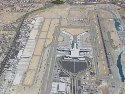 Muscat Airport Low-poly 3D model