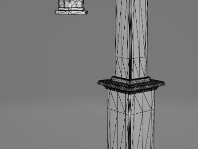Cultural Light Post Japanese 3D model