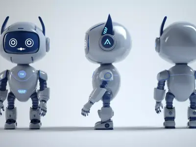 AstroBuddy  Futuristic Mascot Robot Character Low-poly 3D model