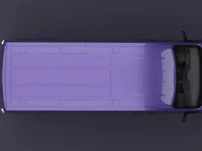 Transit Van Long Truck Night Blue 3D model