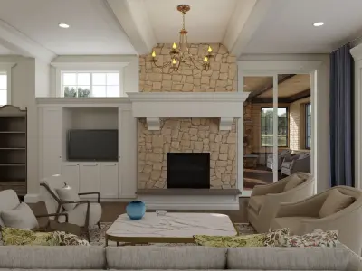 HQ Modular House With Furniture Low-poly 3D model