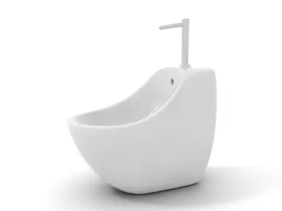 Modern White WallMounted Sink model pack Low-poly 3D model
