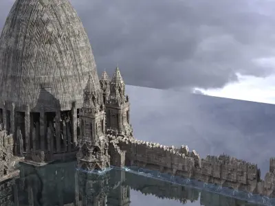 Aztec Sci-Fi Ruins Kit bash 1 3D model