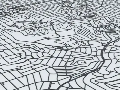 San Francisco Road Network and Streets 3D model