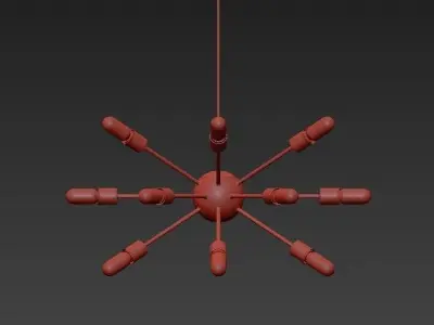 Sputnik Style Chandelier 3D model