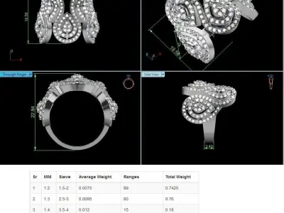 Women Ring 3D print model 113