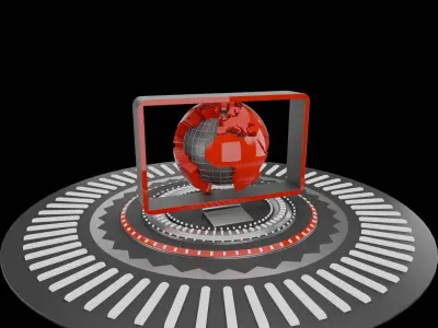 TV News Program Title Motion Graphics animation 3D model