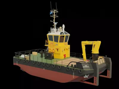 Workboats MultiCat 1908  Low-poly 3D model