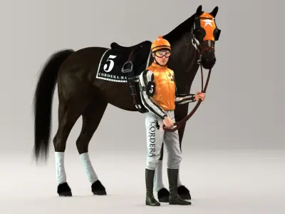  Racehorse and Jockey HQ 004 Editorial License 