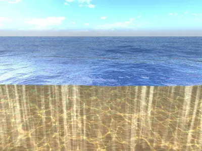 Ocean 3D with water and waves 3D model