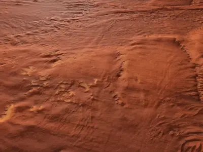 Mars Desert Terrain Landscape Mars Planet Dunes Low-poly 3D model