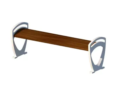 Outdoor bench sitting casting feet 3D model