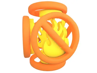 No Fire Icon V2 009 Low-poly 3D model