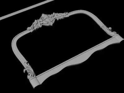 single bed headboard and footboard 3D model