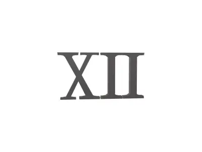 Roman Numerals 12 v1 001 Low-poly 3D model