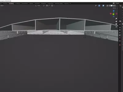 Hangar 3D bridge Low-poly 3D model