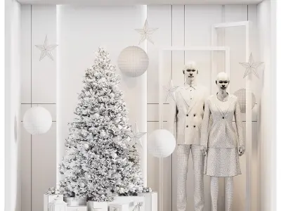 New Year showcase of the clothing shop 03 3D model