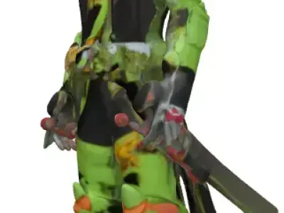 Futuristic Tiger Ninja Warrior 3D print model