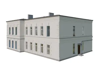 Residential two-story apartment building  3D model