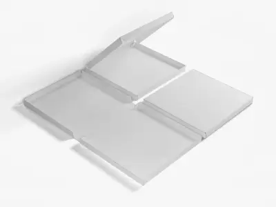 6-inch Pizza Boxes White Paper Mockup 3D Model Pack