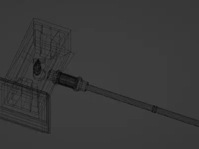 Metal Hammer with smoke effect 3D model