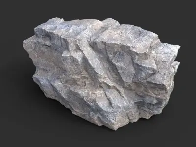 Low poly Gray Granite Rock Pack 200101 Low-poly 3D model