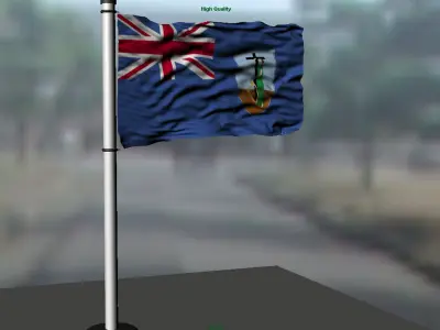 Montserrat flag 3D model