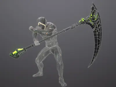SCI-FI RAPTOR SCYTHE Low-poly 3D model