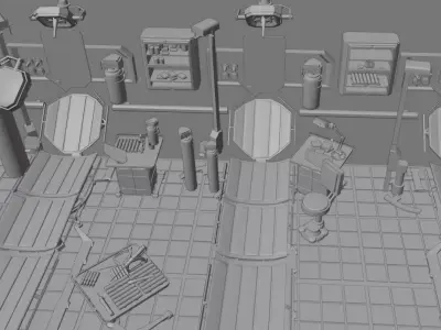 sci-fi Medical Clinic  Low-poly 3D model