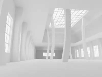 Concept space interior empty room 3 Low-poly 3D model