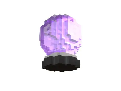 Voxel Crystal Ball V1 003 Low-poly 3D model