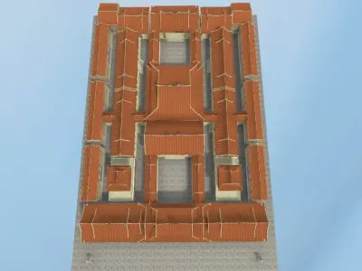 WujiPalace chinese building with roofs 3D model