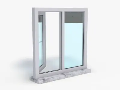 Window Model sliding glass door Low-poly 3D model