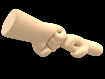 Fist Bump Icon v1 002 Low-poly 3D model