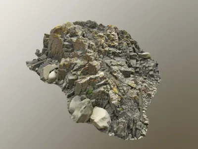 3d scanned rock cliff R2 3D model