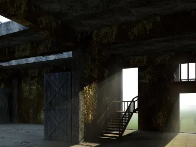 ABANDONED WAREHOUSE 1 Low-poly 3D model