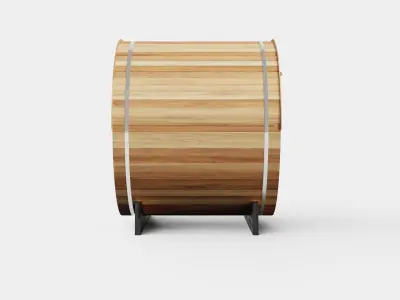 Barrel Sauna for 6 Person Low-poly 3D model buy