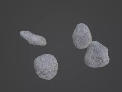 Rock Stone Low-poly 3D model 4