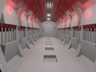 Sci-Fi Hallway 3D Model blender  3D model