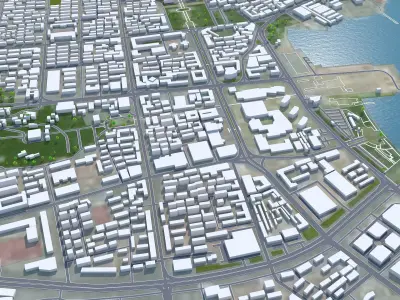 Weihai Shandong China 150km Low-poly 3D model
