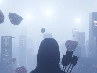 Night City Covid all assets and animation included 3D model