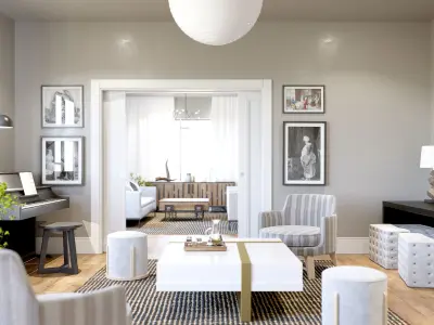 Redshift - C4D Scene files - Living Room 3 Interior 3D model