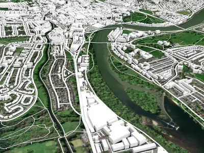 Cityscape Lancaster Great Britain 3D model