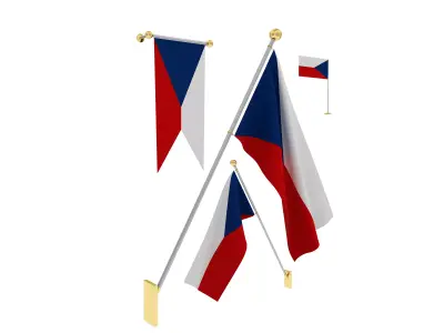 Flags of Czech Republic 3D model