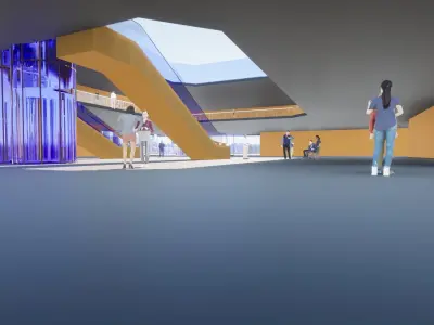 Mall Model building in middle of desert 3D model