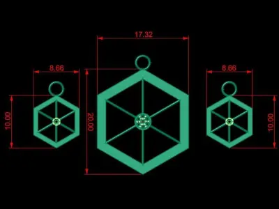 Pentagon Pendant set Free 3D print model