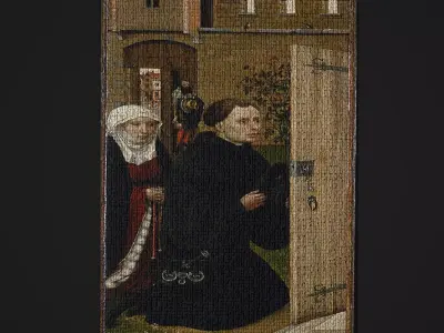 Merode Alter Piece Left Side Low-poly 3D model